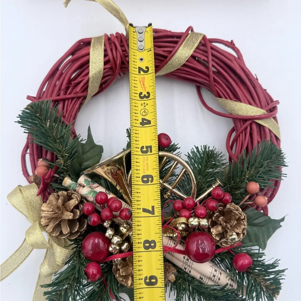 Vintage Rattan Christmas Holiday Wreath Lillian Vernon With Box 4245